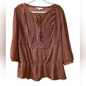 NWOT Swiss Dot Peasant Top